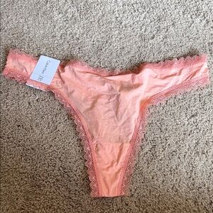 Calvin Klein Coral Lace-Edged Thong